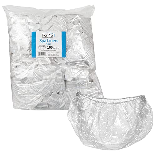 ForPro Disposable Pedicure Spa Liners, 100-Count, Clear