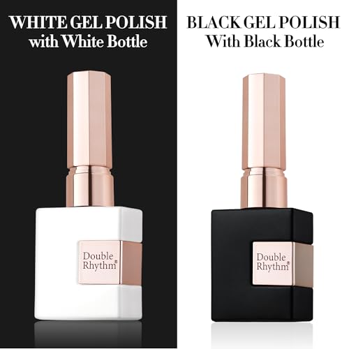 Double Rhythm Black & White UV LED Gel Nail Polish Set - 2 Pcs, 15ml
