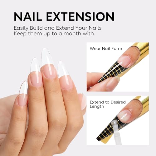 Nicedeco Builder Nail Gel 15ML 7 in 1 Clear Builder Base Gel, 6 Pcs Rubber Base Gel Polish for Nails