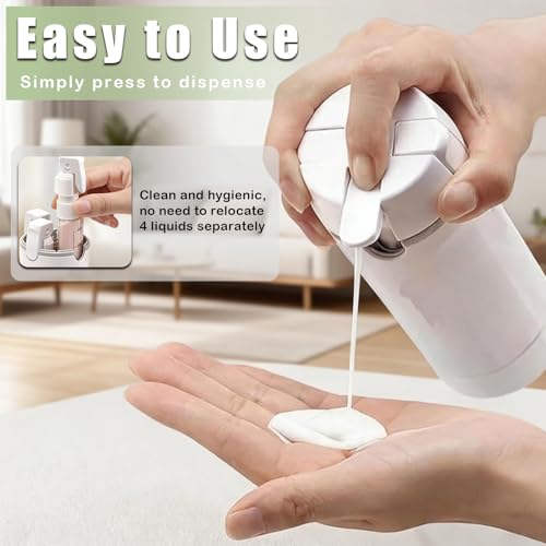 ZANSHI 4-in-1 Travel Dispenser Bottle Set for Toiletries - Leak-Proof & Portable