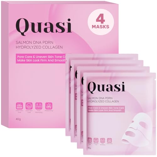 Salmon PDRN Bio-Collagen Face Mask - Korean Hydrating Gel Mask (4 Pack)