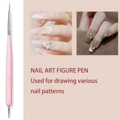 Nail Art Brushes, 6PCS Nail Design Painting Brush Sets with Nail Polish Brush Nail Liner Brush Nail Extension Gel Brush Builder Nail Gel Brush and Nail Dotting Tool for DIY Nail Art