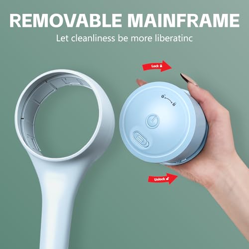 Electric Back Scrubber for Shower - IPX7 Waterproof Rechargeable Dual Handle Power Exfoliating Bath Brush with 3 Heads 2 Speeds for Cleansing, Exfoliating & Massaging Skin (Blue)