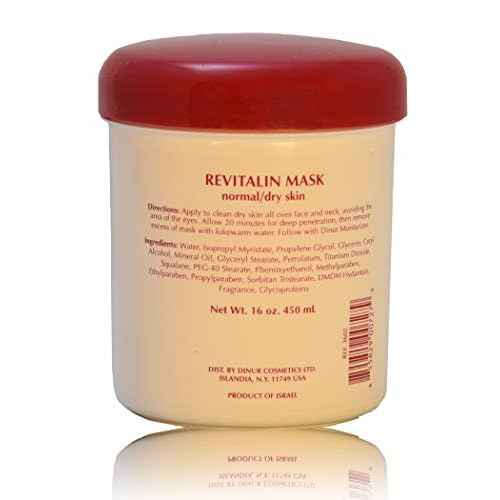 Dinur Cosmetics Revitalin Mask for Normal/Dry Skin Nourishing & Hydrating Facial Treatment Reduces Fine Lines & Wrinkles 16 oz., 450 ml.