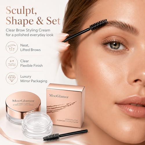 Stereo Eyebrow Styling Cream - Waterproof Clear Brow Gel with Brush