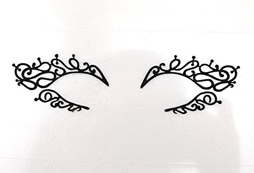 Black Fabric Eye Shadow Tattoo Stickers – Reusable Eyeliner Face Decals