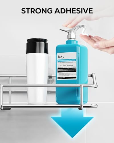 Stainless Steel Shower Caddy Shelf No Drill Adhesive 2 Pack