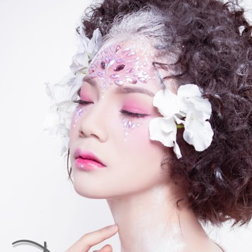 Topz pink face jewels festival Rhinestone stickerfor women halloween makeup mermaid purple face gems stick on festival rave cute Face gem temporary tattoos for edm music festival (S056)