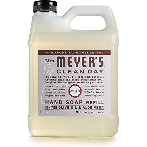 Mrs. MEYER'S Liquid Hand Soap New Everyday 6 Scent Variety Pack Refills, 1 Rainwater, 1 Oat Blossom, 1 Plumberry, 1 basil, 1 lavender, 1 Lemon Verbena, 1 CT