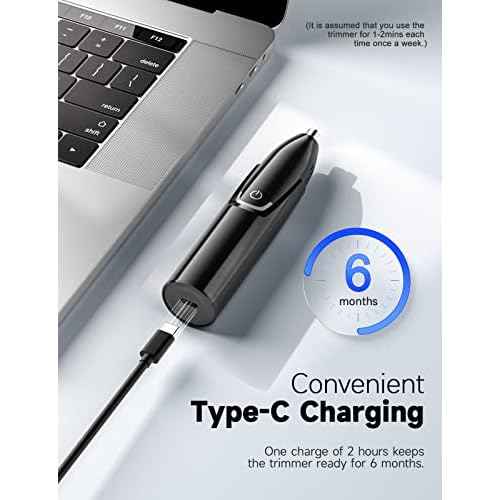 ZORAMI Rechargeable Ear and Nose Hair Trimmer - 2025 Professional Painless Eyebrow & Facial Hair Trimmer for Men Women, Powerful Motor and Dual-Edge Blades for Smoother Cutting Black