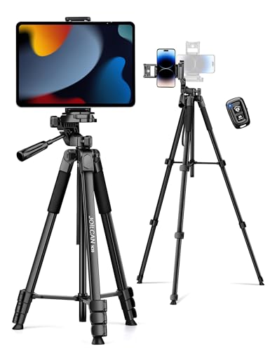 JOILCAN Phone Tripod, 67" Camera Tripod Stand for iPhone iPad, Professional Aluminum Tripod with Wireless Remote Carry Bag, Travel Tripod for Cellphone Photo Video Recording Vlog