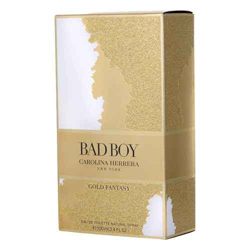 Carolina Herrera Bad Boy Gold Fantasy Eau De Toilette Spray for Men, 3.4 Ounce
