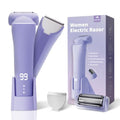 Krofaue 2-in-1 Electric Bikini Trimmer for Women, Rechargeable Wet & Dry Shaver for Body and Pubic Hair, Waterproof Razor for Legs, Underarms & Bikini Line with LED Display
