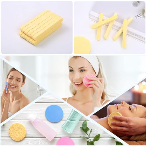 Haploon 144 Pcs Compressed Facial Sponge, Facial Compressed Facial Sponges Face Cleansing Sponge Pad Exfoliating Wash Makeup Removal for Women, Makeup Removal Sponge