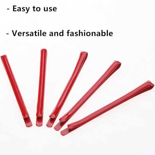 Bangs Bobby Pins Metal Hair Clips 20 Pcs Red Non-Slip
