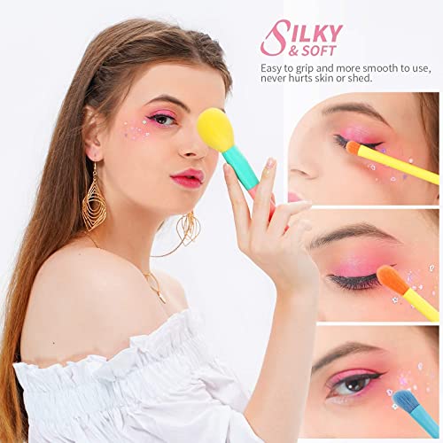 Docolor 15 Pcs Colourful Makeup Brush Set + 48 Colors BOOM Eeyshadow Palette Ultra Pigmented Matte Shimmer Metallic Natural Blendable Soft Cream Powder Long Lasting Waterproof Make Up Eye Shadow Palet