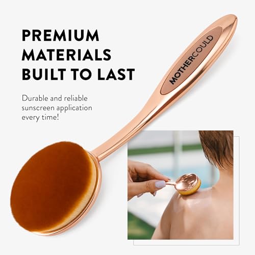 Mothercould Premium Sunscreen Brush Set ? Kids & Baby Sunblock Applicator with Metal Handles, Travel Bag, 2 Brushes, 2 Caps, & Cleaning Mat ? Rose Gold ? Mess-Free Sun Care (2 Pack) (Rose Gold)
