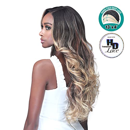 BOBBI BOSS Synthetic Hair 13x4 Deep HD Lace Wig - MLF254 JAEL, Long Curly Hair Wigs with Natural Baby Hair, Safe High Heat Styling (TTROSEMARY)