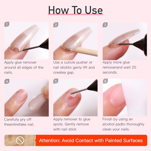 CurvLife Pinpoint Nail Glue Remover for Press-On Nails - Non-Acetone 60ml