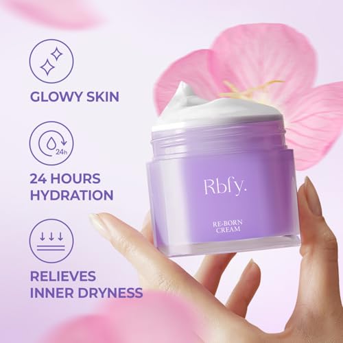 Re-Born Cream - Korean Deep Hydration Moisturizer for 360-Degree Radiant Glow | Suitable for Dry & Combination Skin | Evening Primrose Flower Extract | Korean Skincare (2.71 fl oz)