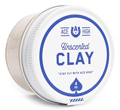 Ace High Unscented Hair Clay - Strong Hold Matte Finish 4oz