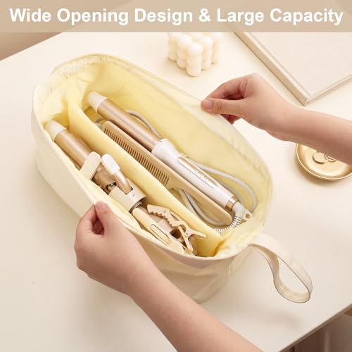 Cunno Beige Travel Hair Tool Bag Compatible with Dyson & Shark Flexstyle