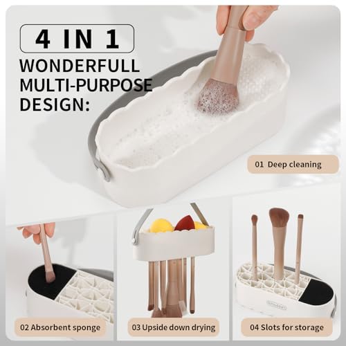 DUcare 4 in 1 Silicone Makeup Brush Cleaner Mat & Bowl