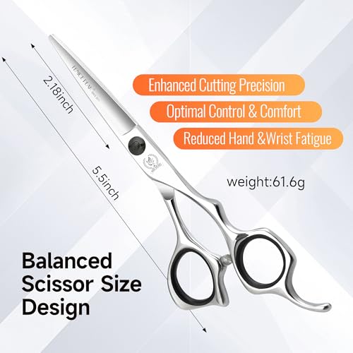 FENICE PEAK 5.5'' Professional Hair Cutting Scissors - 440C Steel Shears
