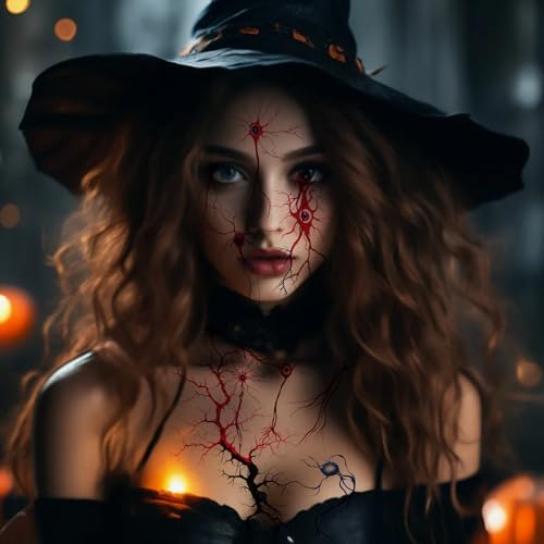 Halloween Temporary Tattoos Stickers - 10 Sheets Fake Scars