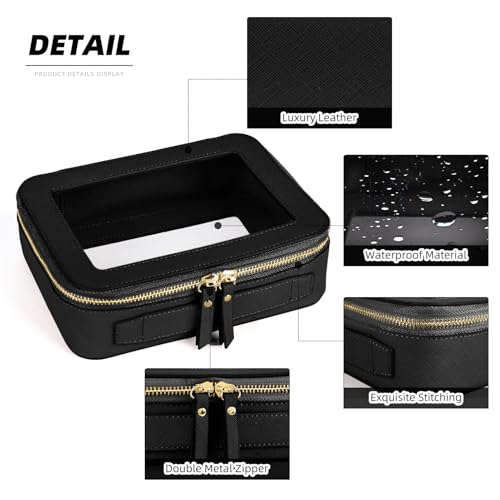 Valleycomfy Clear Cosmetic Bag Set Travel Toiletry Bag Set,Clear Makeup Organizer Bag with Visual Window Double Zipper
