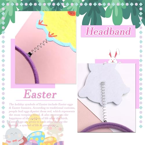 HIFANMM Easter Headbands Chick Hair Bands for Women Girls Kids, Cute Bunny Ears Chicken Hair Accessories Easter Day Decoration Headdress Party Supplies Gift Hair Hoop 1 Pcs