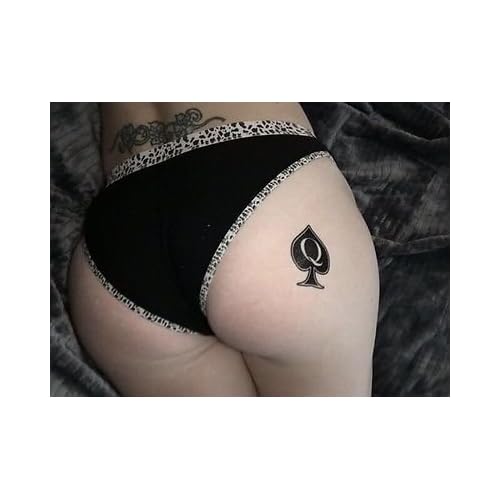6 Sheet Temporary Tattoo Set QoS, BBC ONLY, I Love BBC 38 Total Tattoos Queen of Spades