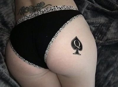 Queen of Spades Temporary Tattoo Combo Pack – 6 Sheets, Waterproof