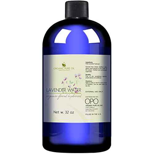 Lavender Water Hydrosol - Pure Steam Distilled Natural Non GMO Calming Bulk Body, Face, Facial Toner, Aromatherapy, Set Makeup, Cleanser Mist Spritz - 32oz - OPO