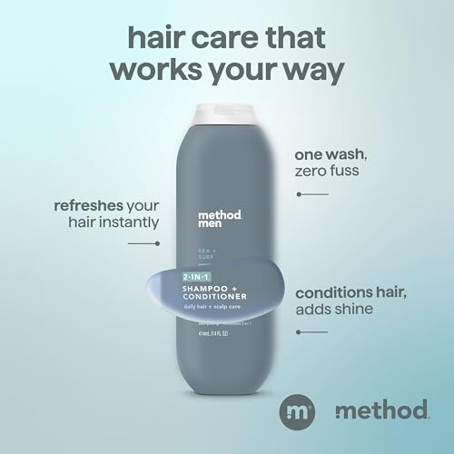 Method Men's 2-in-1 Shampoo & Conditioner, Sea + Surf, 14 oz