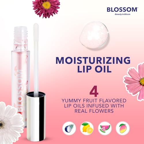 Blossom Lip Gloss & Oil with Olive Oil, Real Flowers, Watermelon