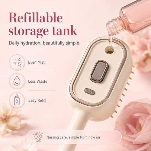 Electric Spray Hair Comb with Water Mist: Rechargeable Scalp Massage & Frizz Control