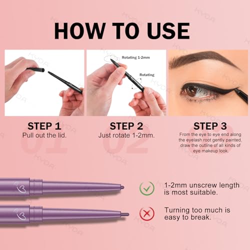 KYDA Gel Eyeliner Pencil 2 Pack - Waterproof Matte Eye Liner