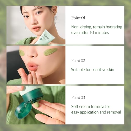 Papa Recipe Tea Tree Control Mud Cream Mask ? Bentonite & Kaolin Clay Face Mask, Deep Pore Purifying & Soothing Care, Gentle Exfoliating Korean Mud Mask for Sensitive & Acne-Prone Skin