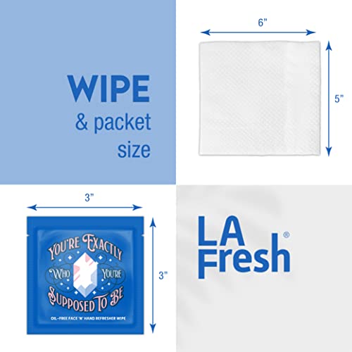 La Fresh Oil-Free Face ‘N’ Hand Refresher Wipes, Made With Natural Japanese Yuzu Scent, Pack of 50 Individually Wrapped Cleansing Wipes, Travel Essentials