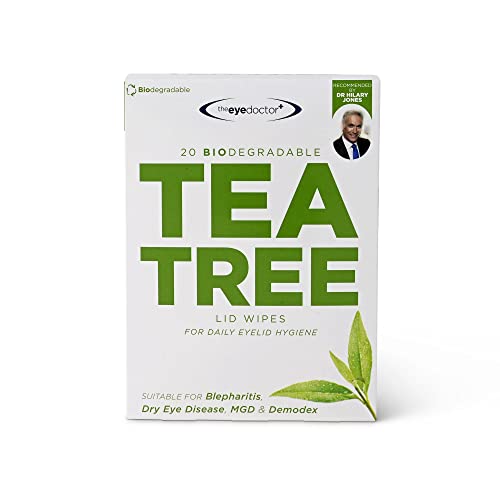 The Eye Doctor Tea Tree Eyelid Wipes - 40x Cleansing Lid Wipes Suitable for Dry Eye Blepharitis MGD & Demodex - Tea Tree, Coconut & Argan Oil