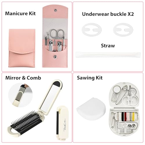Bridal Emergency Kit for Wedding Day, Wedding Essentials Survival Set for Team Bride, Must-Have 50pcs Essentials Travel Kit with Makeup Bag(Sliver)