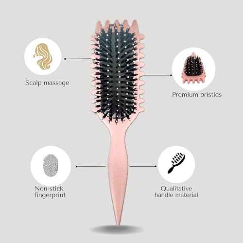 Bewelio- Curl Defining Brush for Wet Curly Hair, Curly Hair Brush (Pink)