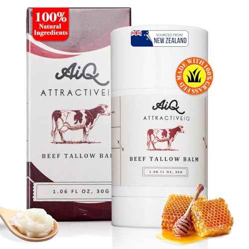 New Zealand Grass Fed Ethically-Sourced Beef Tallow for Skin? Stick with Vitamin E, Raw Honey, Olive Oil ? Premium Ingredients & Cruelty-Free Tallow Face Moisturizer, Longevity & Firming - 30g