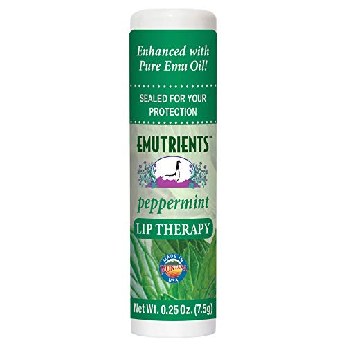 Montana Emu Ranch Natural Lip Balm 0.25 Ounce - Peppermint - Long Lasting Lip Therapy with Emu Oil