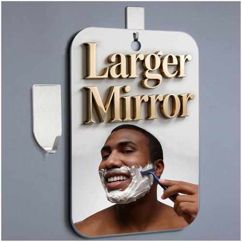 Fogless Shower Mirror for Shaving - 11x8 Inch Shatterproof Design