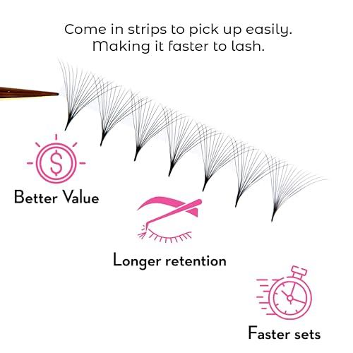 One V Salon Pro 14D Ultra-Speed Promade Fans,1000 Premade Extreme Mega Volume Lash Fans | C Curl | 0.05 | 9?15 mm Mixed Lengths | Thin Base, Fast Application Eyelash Extensions(Ultra 14D-0.05-C Curl)