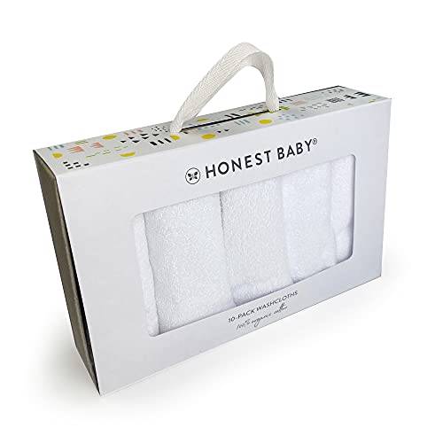HonestBaby 10-Pack Soft Terry Wash Cloths for Baby