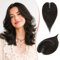 RUWISS 100% Human Hair Topper for Women Dark Brown – Lightweight Clip-In Hairpiece for Thinning Hair, Fluffy Straight