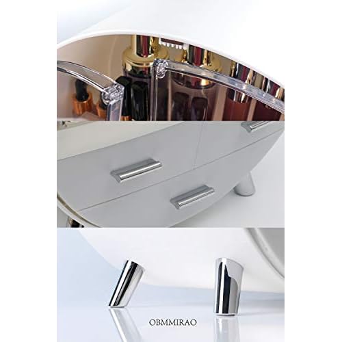 Elegant Dustproof Makeup Storage Organizer Box, Waterproof Medium Cosmetics Organizer Storage with Drawers Skincare Cosmetic Display Cases for Countertop Bathroom Dresser Dedroom
